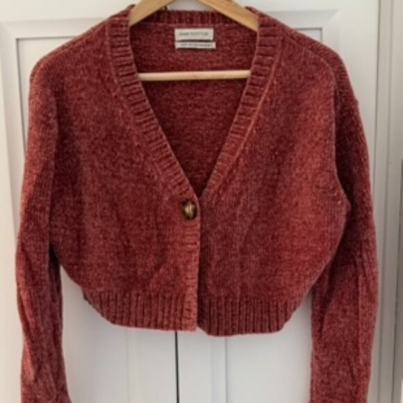 Urban Outfitters Sweaters - Urban Outfitters Cropped Chenille Cardigan | Rust / Brick Red | Size XS